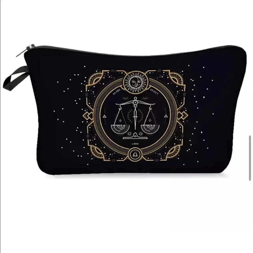 FUDEAM 12 Zodiac Print Pattern Women Waterproof Cosmetic Bag New 2 poly mailers